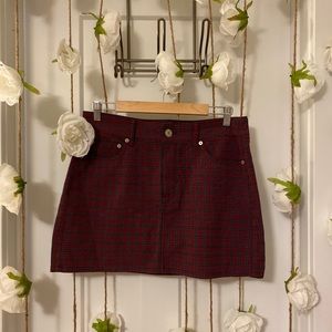 American Eagle High-Rise Plaid Mini Skirt